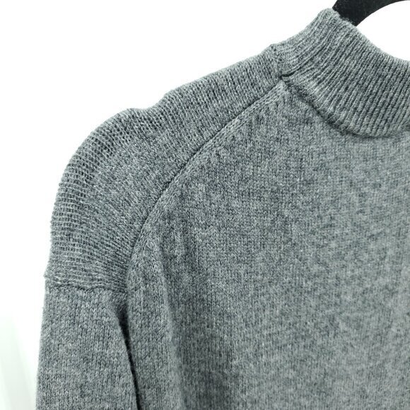 Muji 100% Wool Mock Neck Relaxed Fit Midi Sweater Dress L Gray - Picture 11 of 16